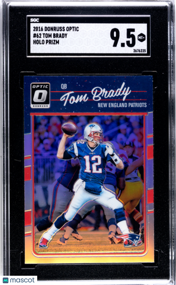 2016 Donruss Optic Tom Brady #62 Holo Prizm SGC 9.5