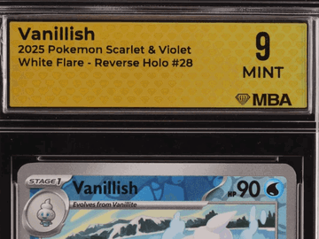 2025 Pokemon Scarlet & Violet White Flare Vanillish Reverse Holo MBA 9 #28
