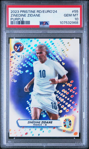 2023 Topps Pristine Road To UEFA Euro 2024 Purple Zinedine Zidane #55 /99 PSA 10