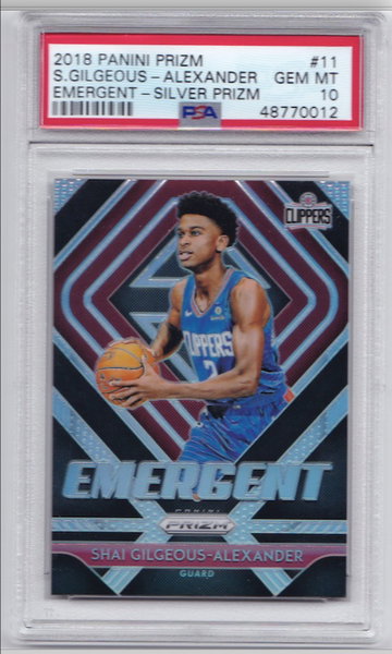2018 Shai Gilgeous-Alexander Prizm Emergent Silver PSA 10