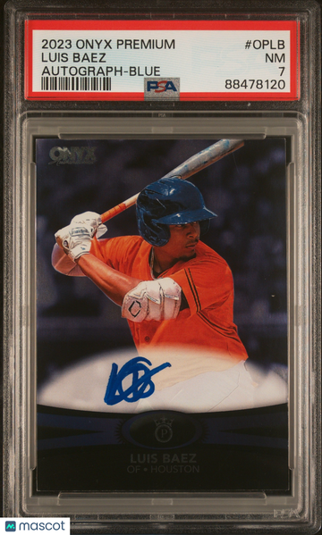2023 Onyx Premium Autographs Luis Baez #OPLB Autograph-Blue PSA 7