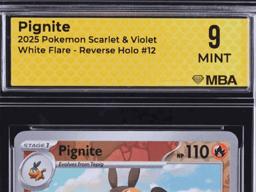 2025 Pokemon Scarlet & Violet White Flare Pignite Reverse Holo MBA 9 #12
