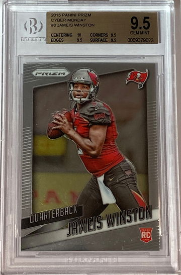 2015 PANINI PRIZM /500 JAMEIS WINSTON ROOKIE #8 CYBER MONDAY - BGS 9.5 GEM MINT