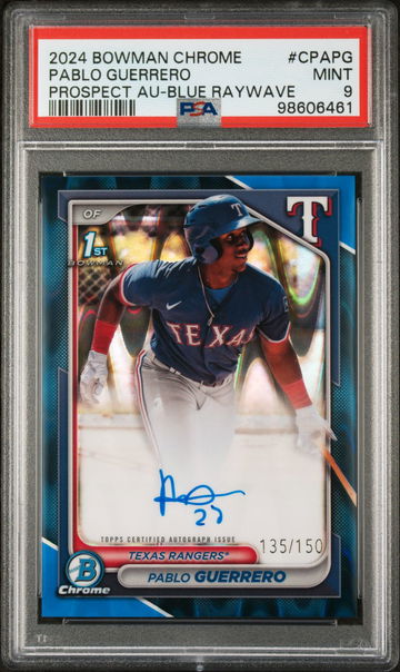 2024 Bowman Chrome Blue RayWave Pablo Guerrero #CPA-PG Auto /150 PSA 9