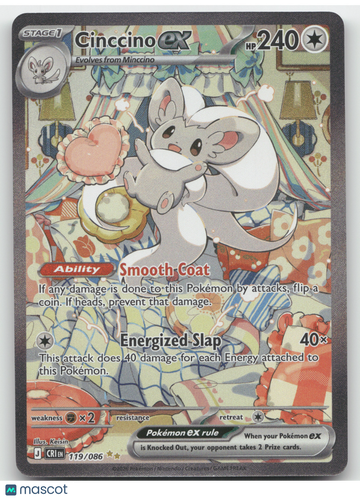 2026 Mega Evolution Chaos Rising Cinccino ex Secret Rare #119/086