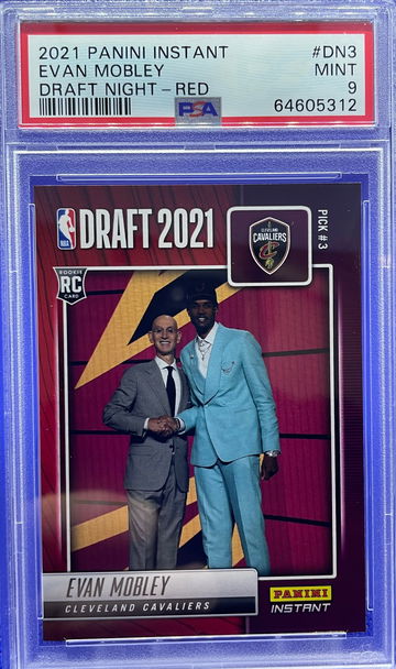 Evan Mobley 2021 PANINI INSTANT Draft Night Red NBA 16/25 PSA 9 Mint RC Cavs