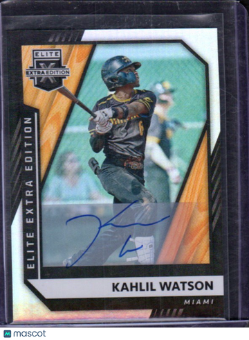 2021 Panini Elite Extra Edition Kahlil Watson #16 Optic Signatures Holo SN AU
