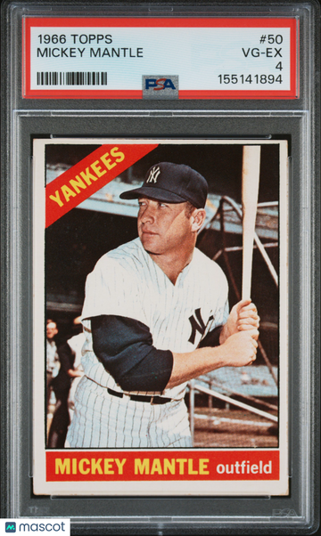 1966 Topps Mickey Mantle #50 PSA 4