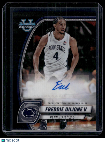2024-25 Bowman University Chrome Freddie Dilione #96 Prospects Autographs Black Wave Refractor AU