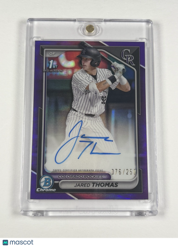 2024 Bowman Draft Jared Thomas #CPA-JTH Purple Refractor Autograph Bowman
