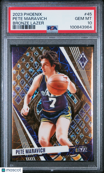 2023-24 Panini Phoenix Pete Maravich #45 Bronze Lazer /49 HOF Parallel/Variety PSA 10