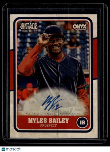 2025 Onyx Vintage Extended Myles Bailey #VAMYBA Autographs AU
