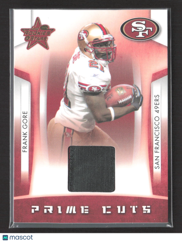 2008 Donruss Rookies & Stars Prime Cuts Frank Gore #PC-12 /50 Game-Worn Jersey Authentic Jersey