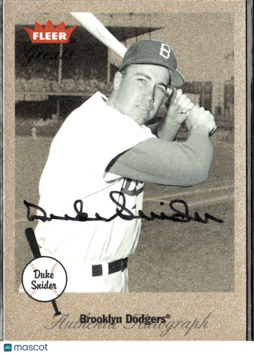 2001 Fleer Greats Duke Snider Authentic Autograph