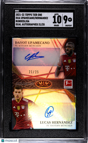 2021 Topps Tier One Bundesliga Upamecano Hernandez #DUA-UH Dual Autograph SGC 9 Auto 10