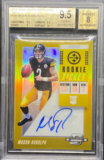 2018 Contenders Optic Gold /10 Mason Rudolph Auto BGS 9.5/8