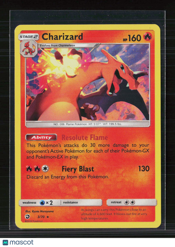 Pokémon 2018 Dragon Majesty Charizard Holo Rare 3/70 English Trading Card
