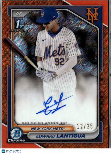 2024 Bowman Chrome Edward Lantigua #CPA-EL Orange Shimmer Refractor /25 1st Bowman