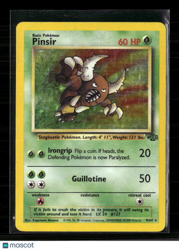 1999 Jungle Pinsir Holo Rare #9/64