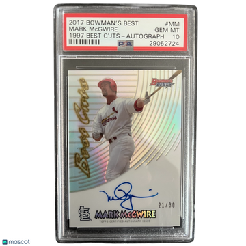 2017 Bowman's Best 1997 Best Cuts Mark Mcgwire #MM Autograph PSA 10