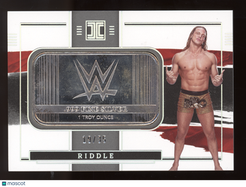 2022 Panini Impeccable WWE Riddle #25 /35 1 Troy Ounce .999 Fine Silver Bar