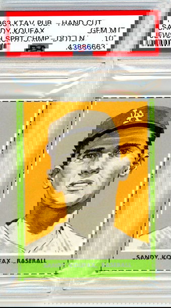 1963 KTAV Publishing Jewish Sports Champions Sandy Koufax Hand Cut PSA 10 P1258