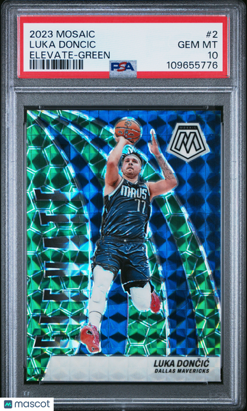 2023 Panini Mosaic Elevate Luka Doncic #2 Green PSA 10