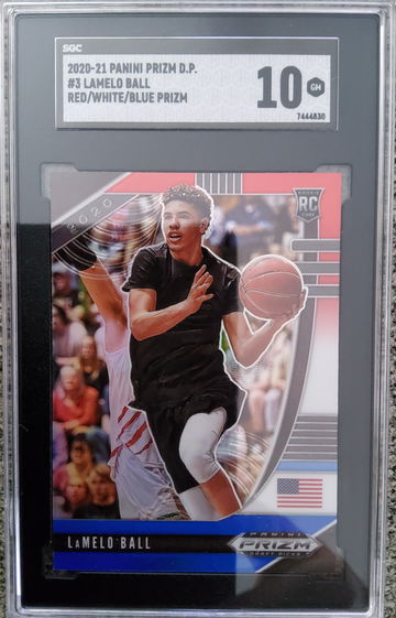 2020-21 Panini Prizm DP #3 Lamelo Ball Red/White/Blue Prizm SGC 10 