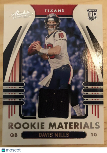 Davis Mills 2021 Absolute Rookie Materials Jersey Patch #ARM-DMI Houston Texans