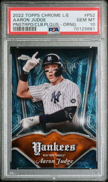 AARON JUDGE 2022 Topps Chrome Logofractor Edition CLUB PLAQUE Orange 5/25 NYY SP PSA 10 Gem Mint