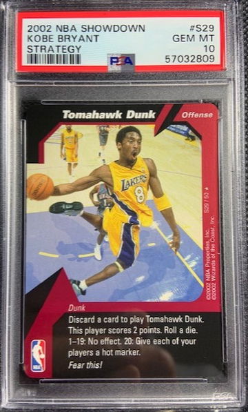 2002 NBA Showdown Strategy Kobe Bryant #S29 PSA 10 GEM MINT Tomahawk Dunk Lakers