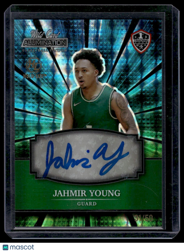 2021-22 Wild Card Alumination Jahmir Young #ABC-A Autographs Holo-Lux Blue Mosaic Board AU,SN
