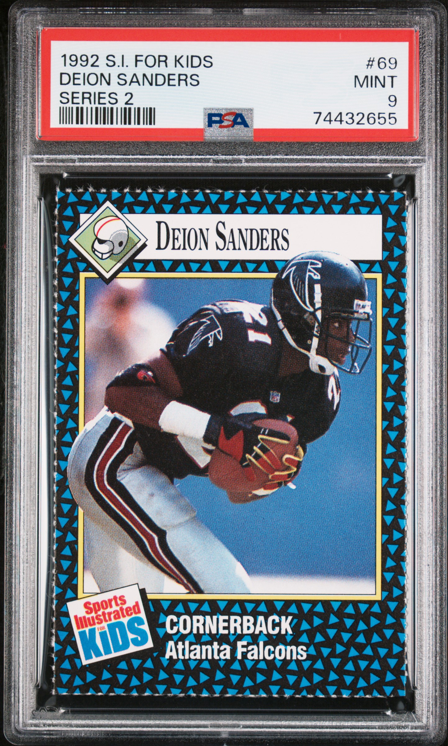 Deion Sanders 1992 S.I. For Kids Series 2  #69 PSA 9