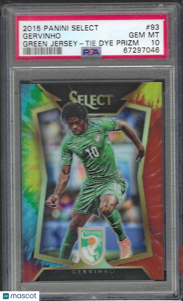 2015 Panini Select Gervinho #93 Green Jersey Tie Dye Prizm PSA 10