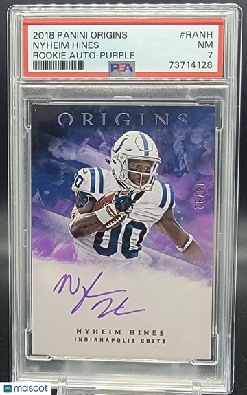 2018 Origins NYHEIM HINES Rookie Auto Purple /32 PSA 7