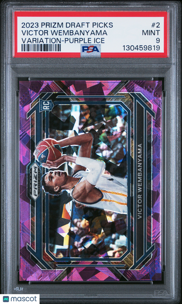 2023 Panini Prizm Draft Picks Victor Wembanyama #2 Variation Purple Ice PSA 9