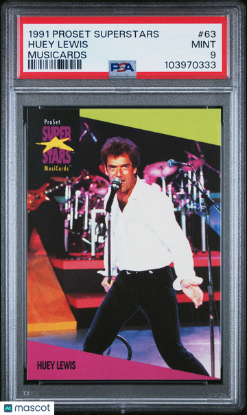 1991 Proset Superstars Musicards Huey Lewis #63 PSA 9