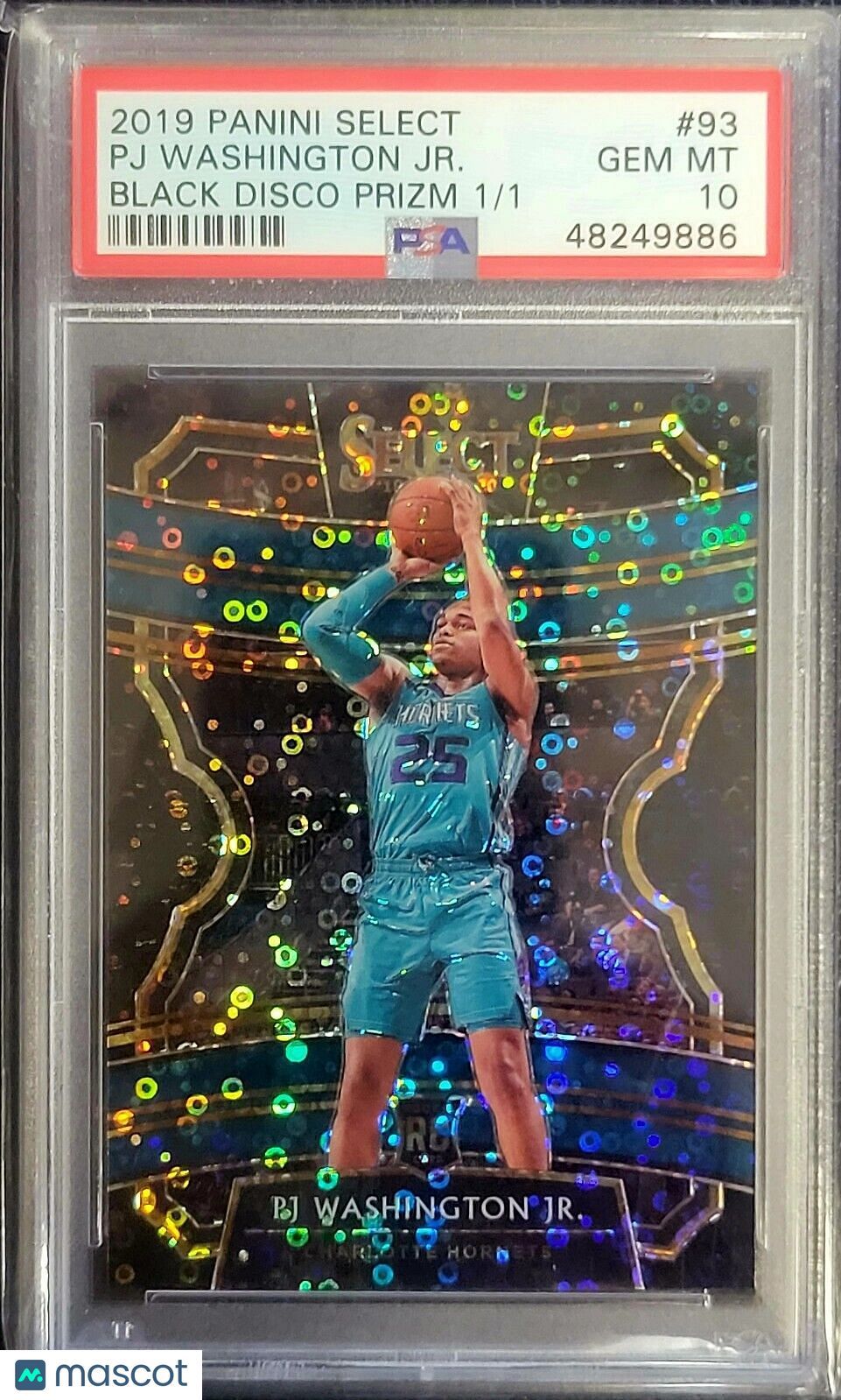 PJ WASHINGTON 2021 SELECT ROOKIE BLACK PRIZM #1/1 DISCO SSP 🔥#93 PSA 10 HORNETS