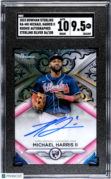 2023 Bowman Sterling Michael Harris II #RA-MH RK. Autograph Silver Refractor SGC 9.5 Auto 10