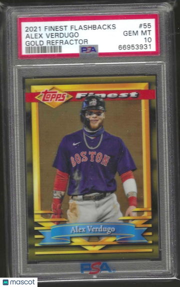 2021 Topps Finest Flashbacks Alex Verdugo #55 Gold Refractor PSA 10