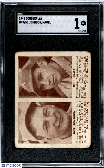 1941 Doubleplay Nagel Johnson #49/50 SGC 1