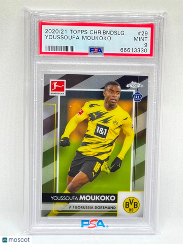 2020 Topps Chrome Bundesliga Youssoufa Moukoko #29 PSA 9
