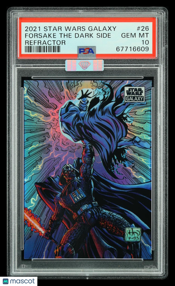 2021 Topps Chrome Star Wars Galaxy Forsake the Dark Side #26 Refractor MBA 10