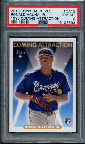 Ronald Acuna Jr 2018 Topps Archives Coming Attraction #12 PSA 10 RC