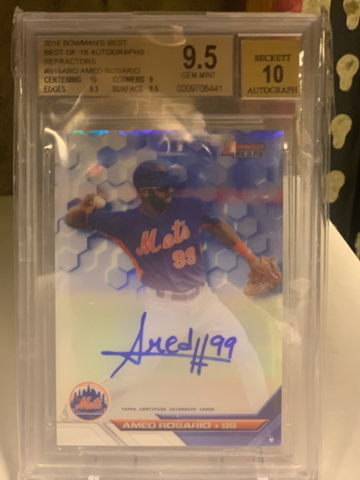 2016 Bowman's Best of '16 Auto Refractor Amed Rosario RC BGS 9.5 /10 Auto