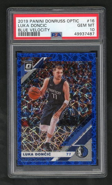 2019 Donruss Optic Blue Velocity Luka Doncic #16 PSA 10