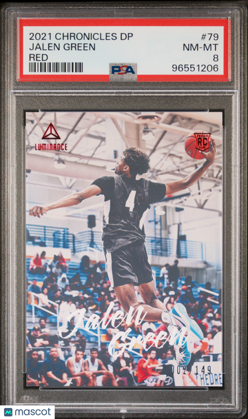 2021 Panini Chronicles Draft Picks Jalen Green #79 Red /149 PSA 8