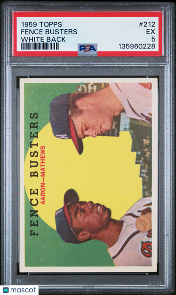 1959 Topps Fence Busters #212 White Back PSA 5