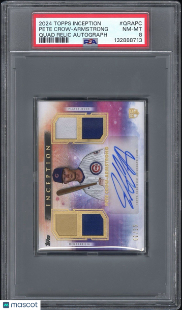 2024 Topps Inception Pete Crow-Armstrong #QRAPC Inception Rookie PSA 8 Topps
