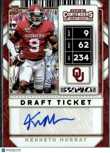 2020 Panini Contenders Draft Picks Kenneth Murray #175 Ticket RC